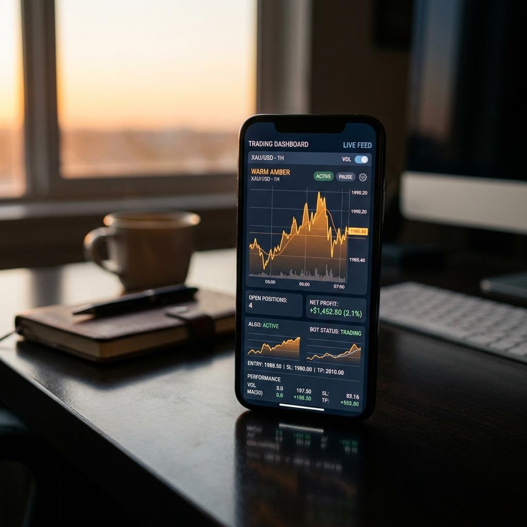 Piattaforma di trading automatizzato Valsentura Recensione visualizzata su smartphone